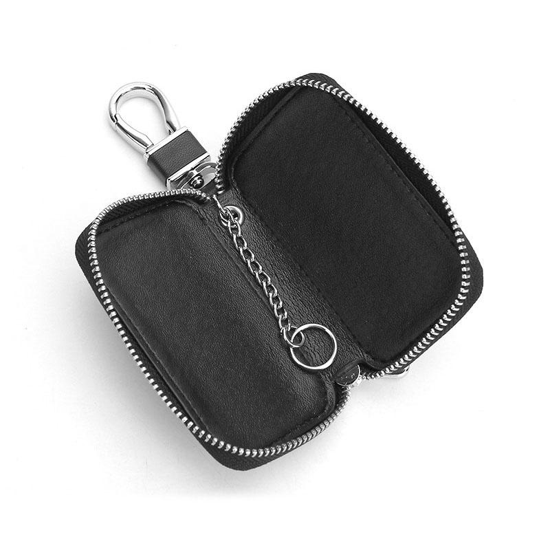 1Pcs Leather Emblem Car Key Case Keychain Zipper Key Case Bag for Skoda SCALA Superb Octavia 2 3 A4 A5 Fabia Kamiq Kapoq Kodiaq Rapid