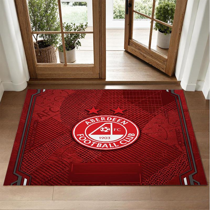 Aberdeen FC Design Crystal Velvet Rug Soft Decorative Mat for Bedroom Entrance