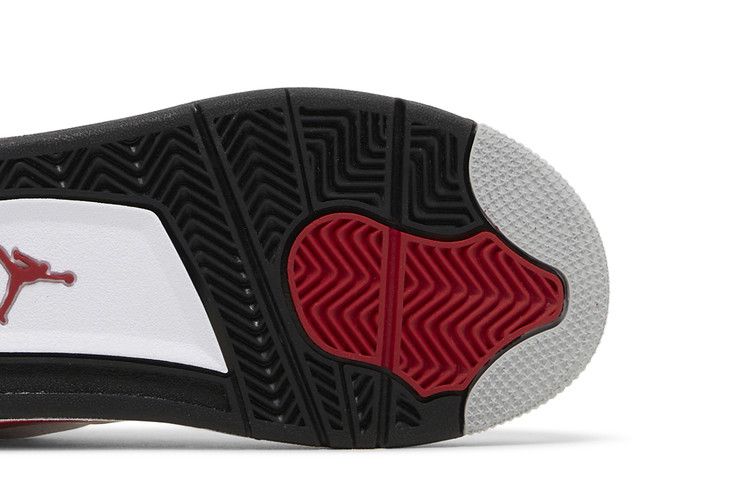 Детские кроссовки Nike Jordan 4 Retro Red Cement (PS) Белый/Огненно-красный/Черный/Нейтральный серый
