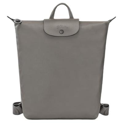 Le Pliage Xtra Текстурированный Логотип Регулируемый Широкий Плечевой Ремень Кожаный Рюкзак Средний Унисекс-рюкзак Голубино-серый 10287987P55