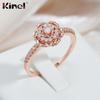 Обручальные кольца Kinel цвета розового золота с кристаллами и цветами, ювелирные изделия