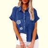 Женские свободные блузки больших размеров, модные льняные топы с цветочным принтом, женские повседневные футболки с коротким рукавом и пуговицами