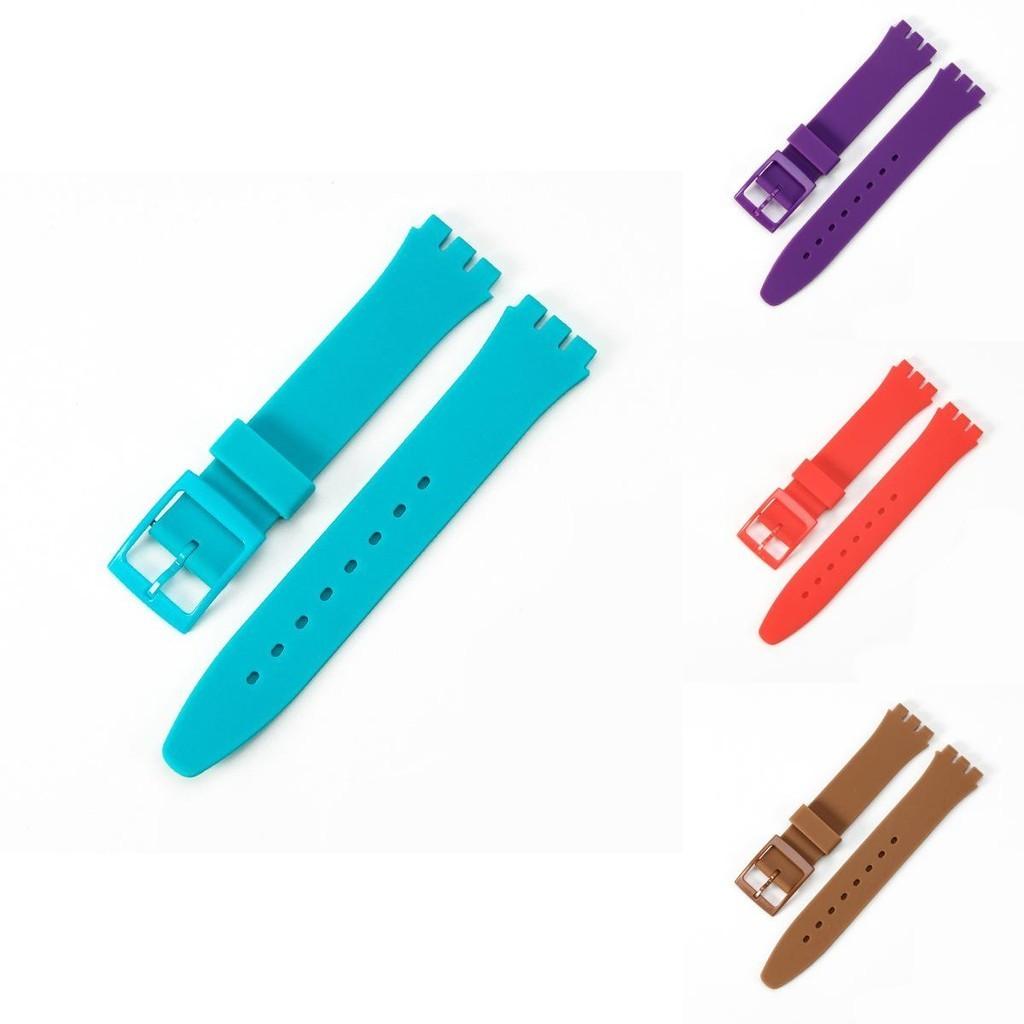 Модный силиконовый ремешок для часов Swatch Подходит для ширины ушка 16 мм 17 мм 19 мм 20 мм