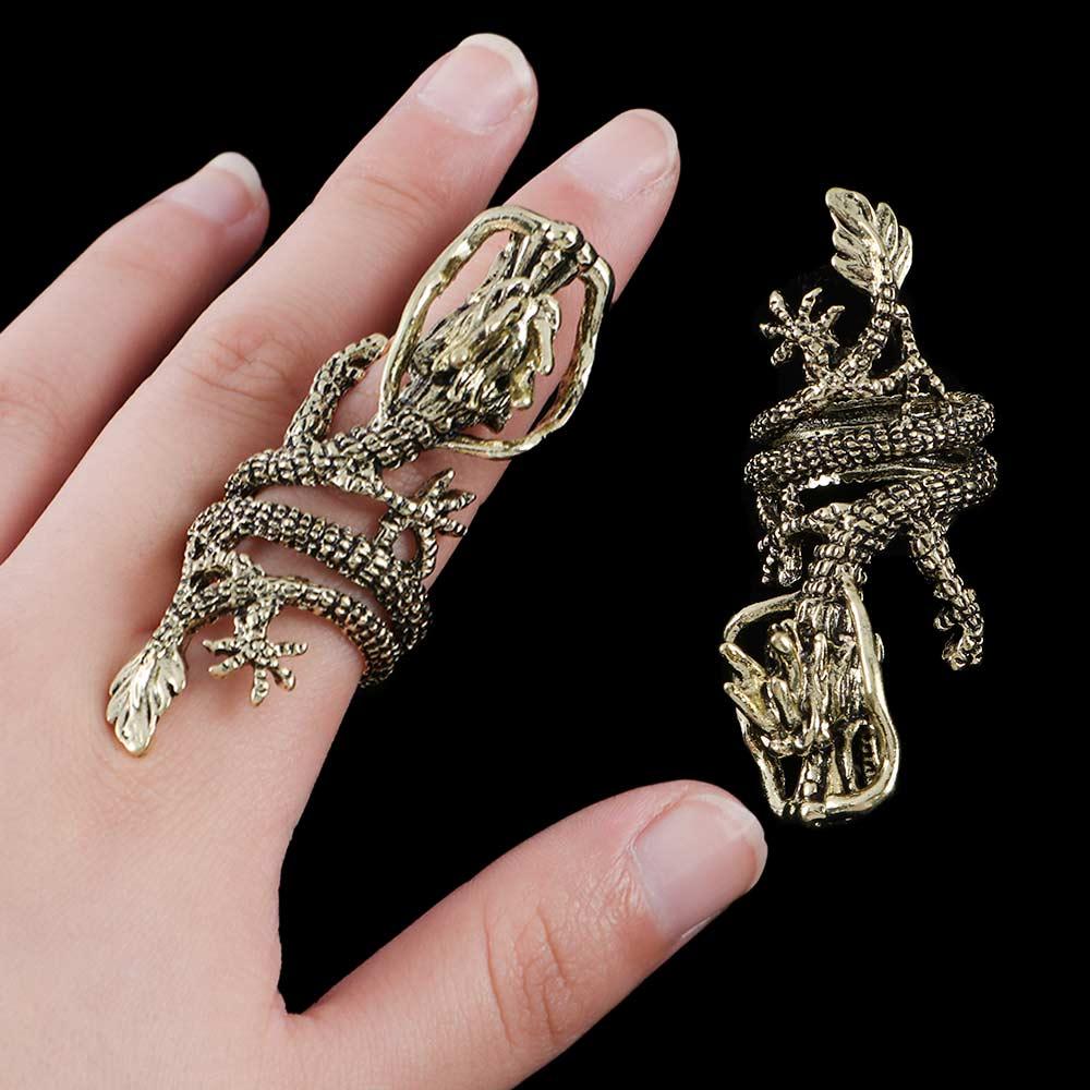 Аксессуары Подарочный Панк Высокое Качество Регулируемый Уникальный Дизайн Китайского Дракона Кольцо Моды Многослойный