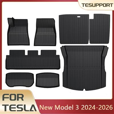 Коврики в салон и багажник для Tesla Model 3 2025 Highland, водонепроницаемый, противоскользящий коврик в багажник, коврики из ТПЭ, аксессуары для Model 3 2026 Highland