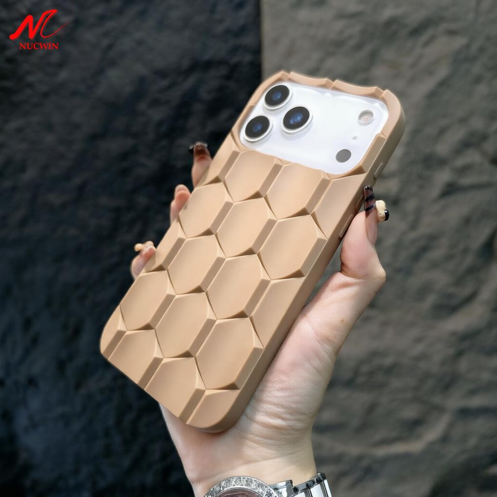 Мягкий 3D-чехол-соты для iPhone 17 16 15 12 13 14 Pro Max, противоударный силиконовый, противоскользящий, матовый чехол-обложка 17Pro 16Pro Max