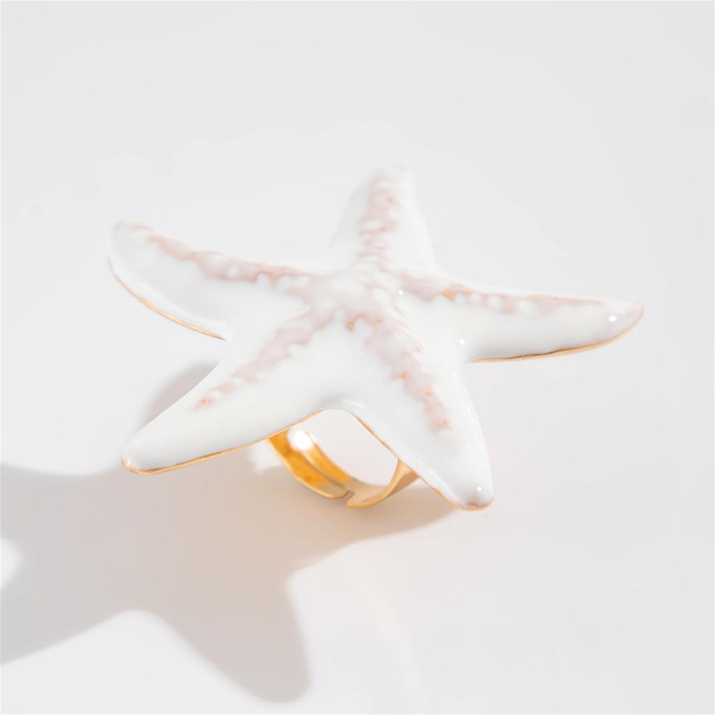 Преувеличенное модное кольцо с 3D-цветком/морской звездой и жемчугом, обручальное кольцо на палец, ювелирные изделия ручной работы для вечеринок