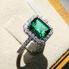 Huitan Luxury Trendy Green Cubic Zirconia Women Rings  Color Bling Bling Wedding Bride Rings Fashion Jewelry Drop Shipping