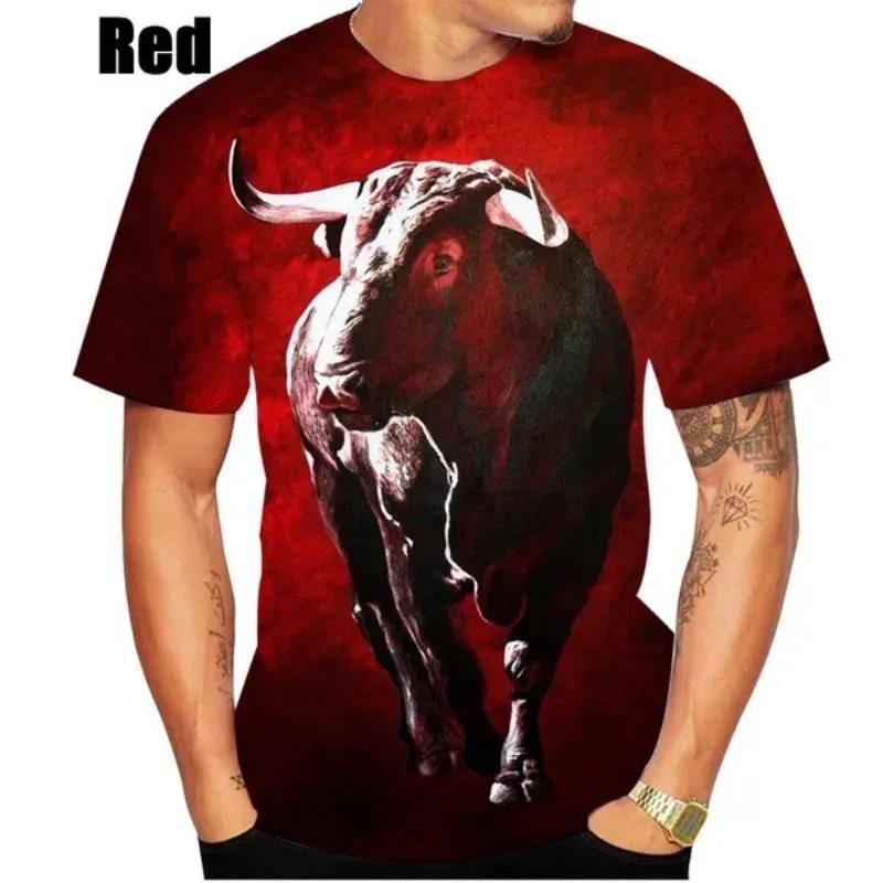 Bull Series 3D Trend Printed Adult Casual Fashion Short Sleeved T-shirt