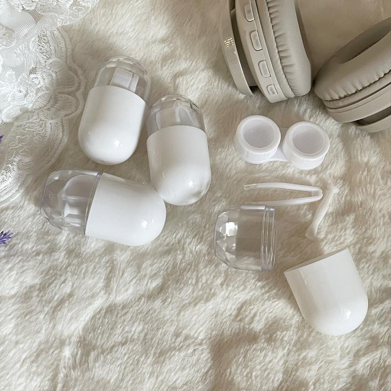 1 шт. Контейнер для контактных линз конфетного цвета, однотонный портативный футляр для контактных линз с пинцетом и присоской, набор для дорожного набора, держатель