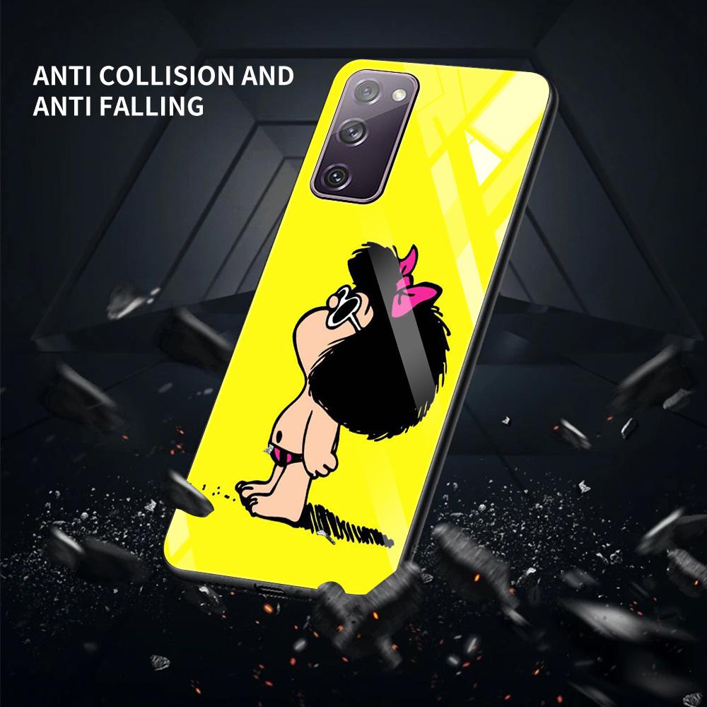 Чехол из закаленного стекла с милым аниме Mafalda для Samsung Galaxy S21 S20 Ultra S10 Plus Lite S20fe 5g S10e S9 S8, бампер, чехол