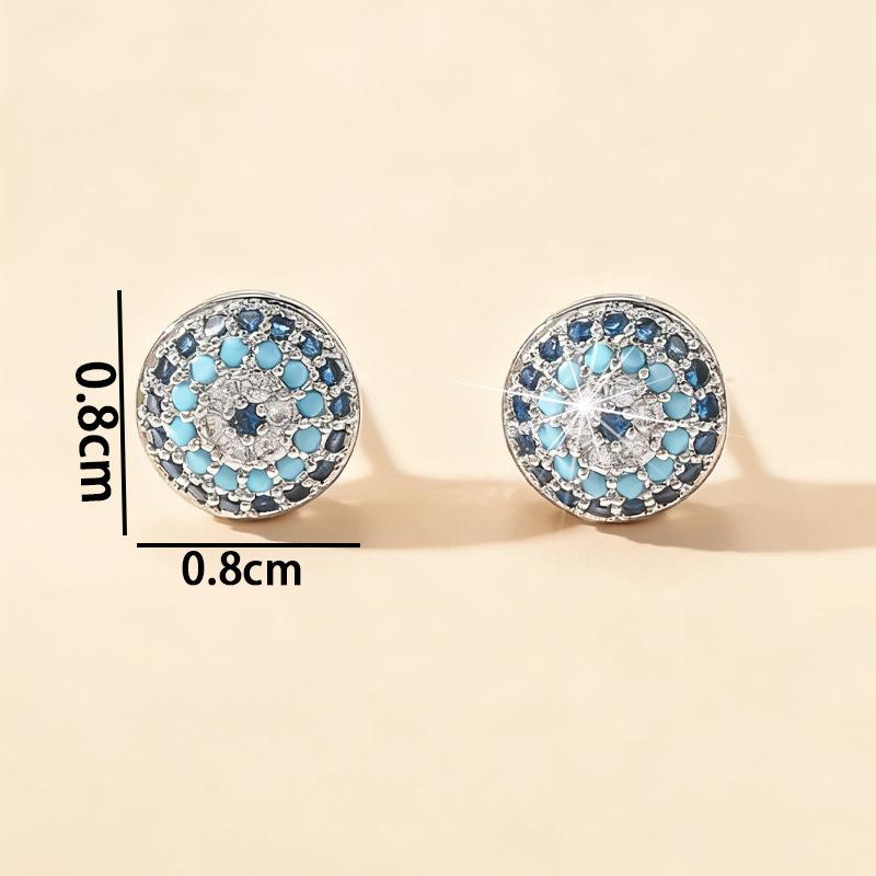 Evil Eye Micro Paved Zirconia Hoop Earrings For Women Minimalist Cool Niche Personality Temperament Jewelry
