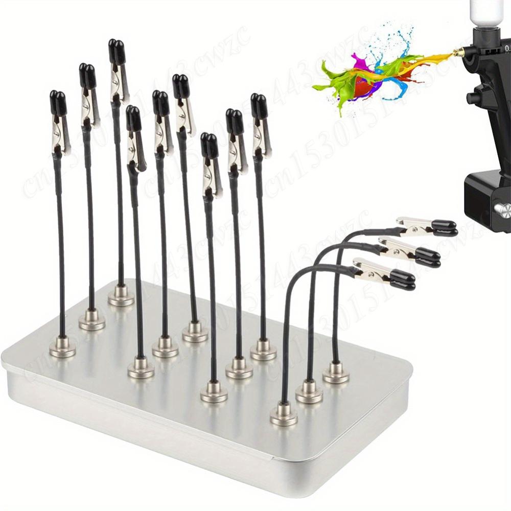 Model Painting Stand Base Holder 12PCS Alligator Clip Sticks Magnetic Bendable Clip Sticks Stand Base for Gundam Model Crafting