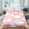 Cute Sheep Duvet Cover Cartoon Animals Bedding Set King Twin For Kids Boys Girls Kawaii Room Decor Microfiber Comforter Cover