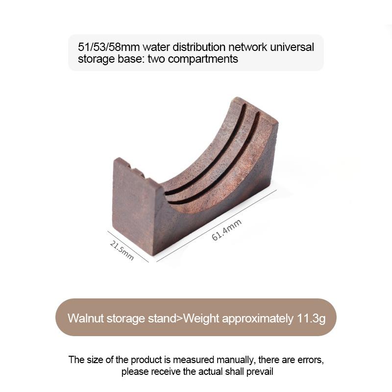 Держатель сетки фильтра для кофе эспрессо, кронштейн сетки шайбы для приготовления кофе, деревянная подставка из орехового дерева для сетки шайбы 51 мм/54 мм/58 мм