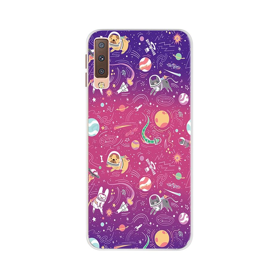 for Samsung A7 2018 Case Soft Silicone Back Cover Cute Cartoon Phone Case For Samsung Galaxy A7 A 7 2018 A750 A750f Case Bumper