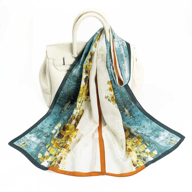 New Style of Silk Scarf for Women Small Long Mulberry Silk Hairband Versatile Small Scarf Scarf