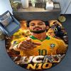 Lucky Football Neymar Journey Round Rug for Livingroom,Bedroom, Palyroom, Chair Rug, Area rug, Circle Carpet, Large Size Fan Christmas gift
