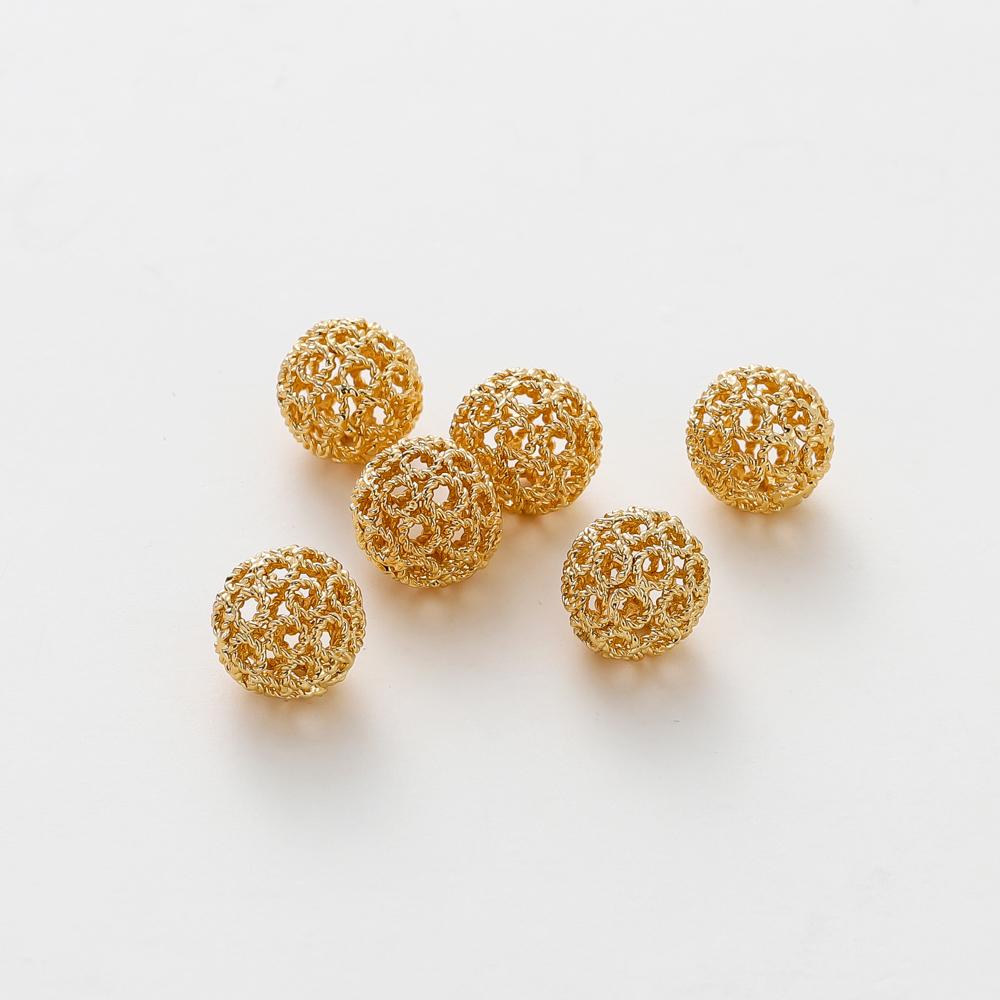 5 шт. 10 мм Позолоченные латунные полые круглые бусины, цвет 14K 18K Gold, бусины для браслета, Высококачественные аксессуары для изготовления бижутерии своими руками