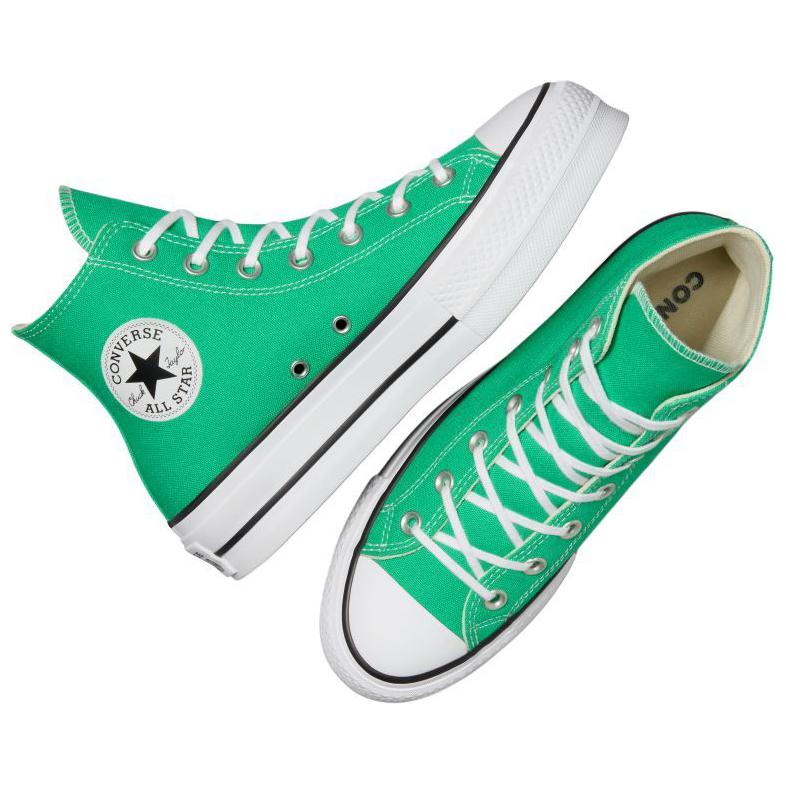 Converse Кеды Chuck Taylor All Star Lift Устойчивые к истиранию Высокие холщовые Женские Зеленые Белые A09393C