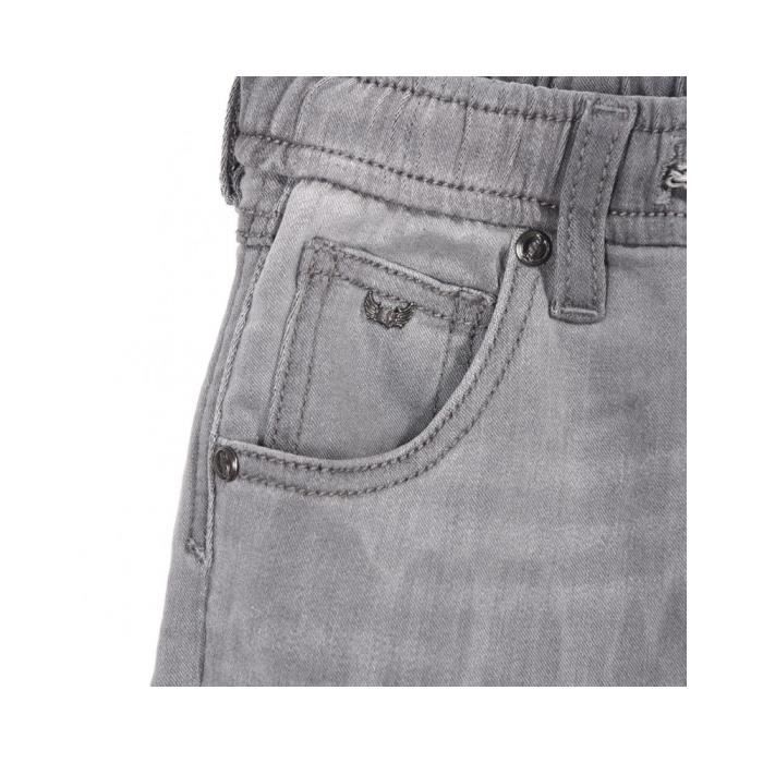 Short en jean - Kaporal - Krow - Bleu délavé - Taille élastiquée - Matière stretch