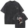 Vintage Washed Hunter X Hunter Hisoka Graphic T-shirt Unisex Anime Oversized Streetwear Short Sleeve Tee Tops Soft Cotton Breathable Comfortable