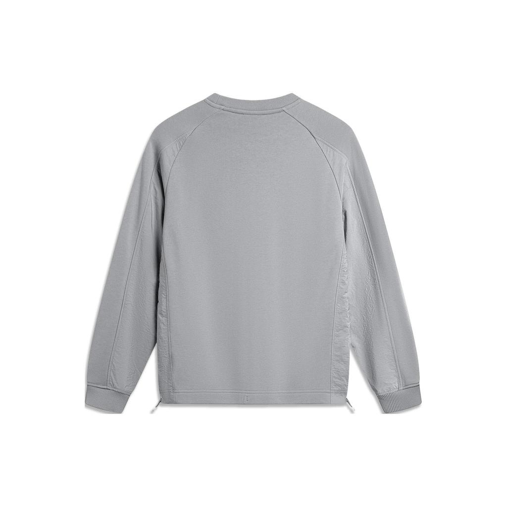 Li Ning Sports Lifestyle Series однотонный круглый вырез пуловер свободный свитшот унисекс свитшот Ultimate-Gray AWDU021-4