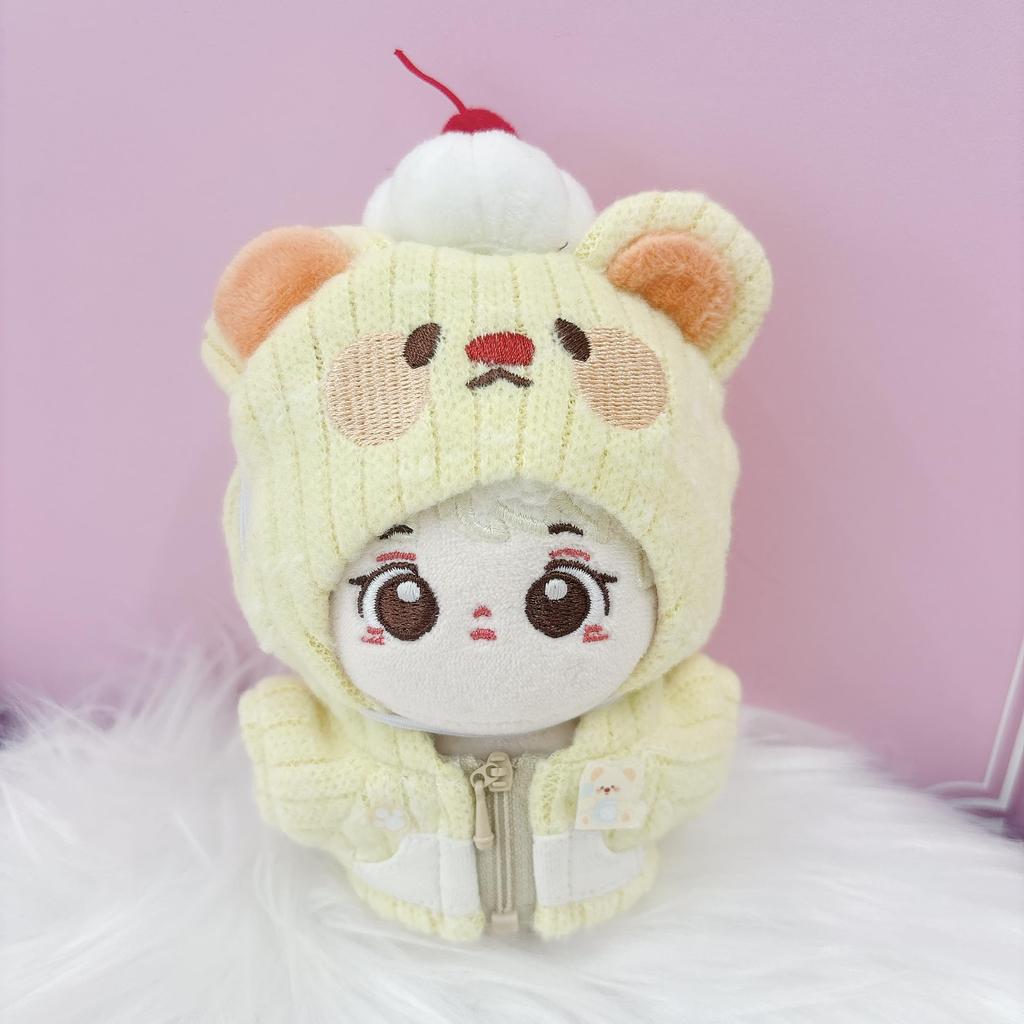 Комплект толстовки и ободка с ушками для животного 10 см, Желтый [Б/У]