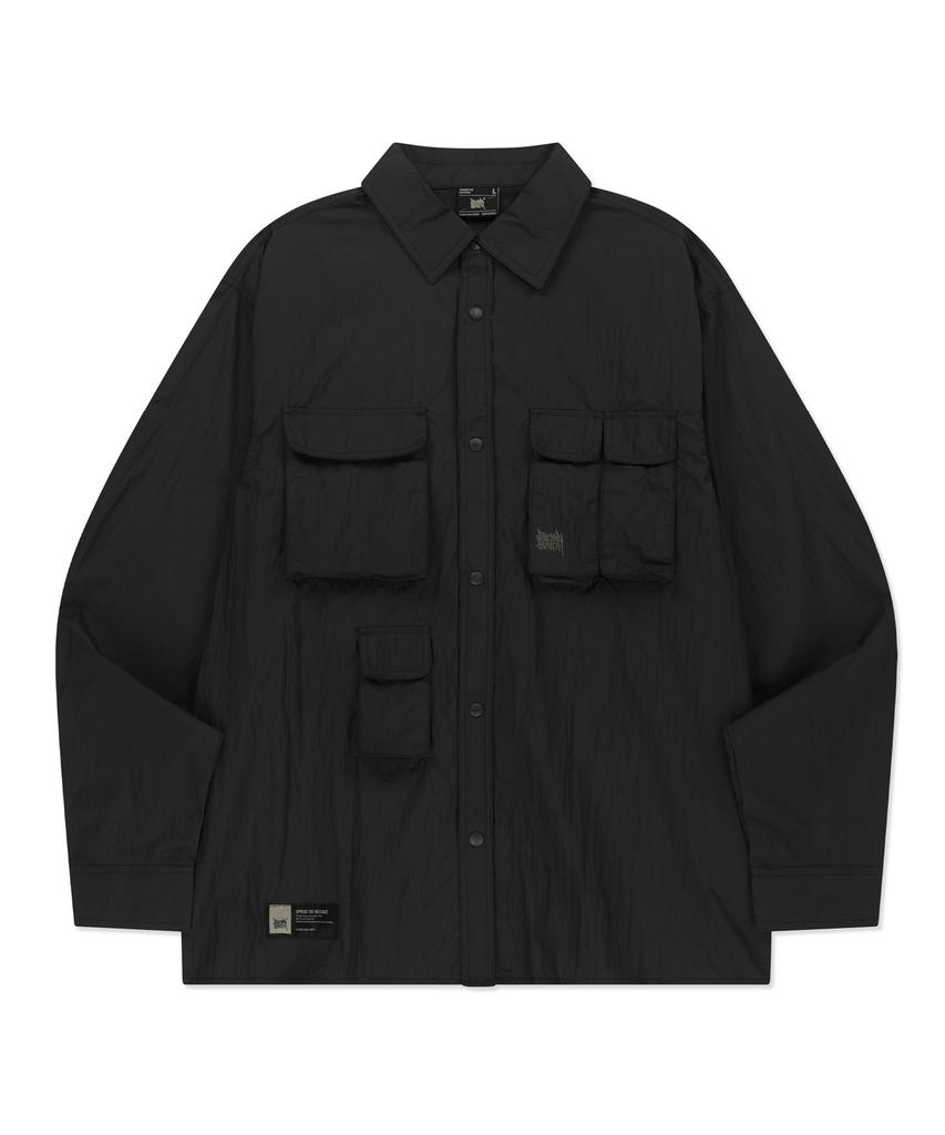 BROWNBREATH Multi Pocket Utility Shirts - Black
