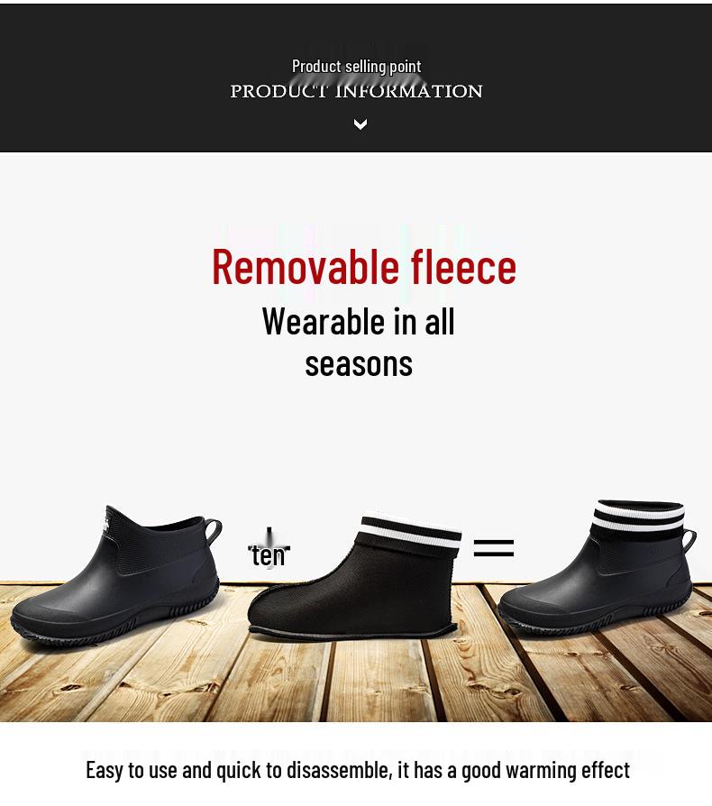 Short Tube Unisex Rain Boots: Lightweight, Waterproof, Low-top Rubber Shoes for Outdoor Use