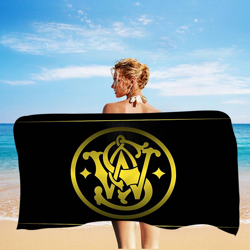 GUN SmithS W-WessonS Microfiber Printed Beach Towel Mountain Climbing Yoga Beach Swimming Running Absorbent Soft Towel