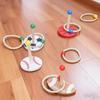 Outdoor Throw SportsThemed Rope Ring Toss Game with Wooden Stands Colorful Balls Ideal for Sensory Play Motor Skills Development