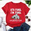 Shirt It's Fine I'm Fine Everything Is Fine Cartoon Womens Clothing Women's Fashion T-shirt Koala Print Tops Casual Short-sleeve