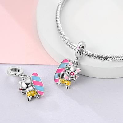 Шармы Platacute Котенка Пляжные Подвески Подходят для Оригинальных Браслетов Шармы Для Женщин Украшения Сделай Сам Тонкие Подарки