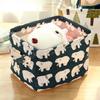 Foldable Storage Basket with Handles Waterproof Large Capacity Cotton Linen Printed Multifunctional Home Office Nursery Laundry Closet Organizer Bin
