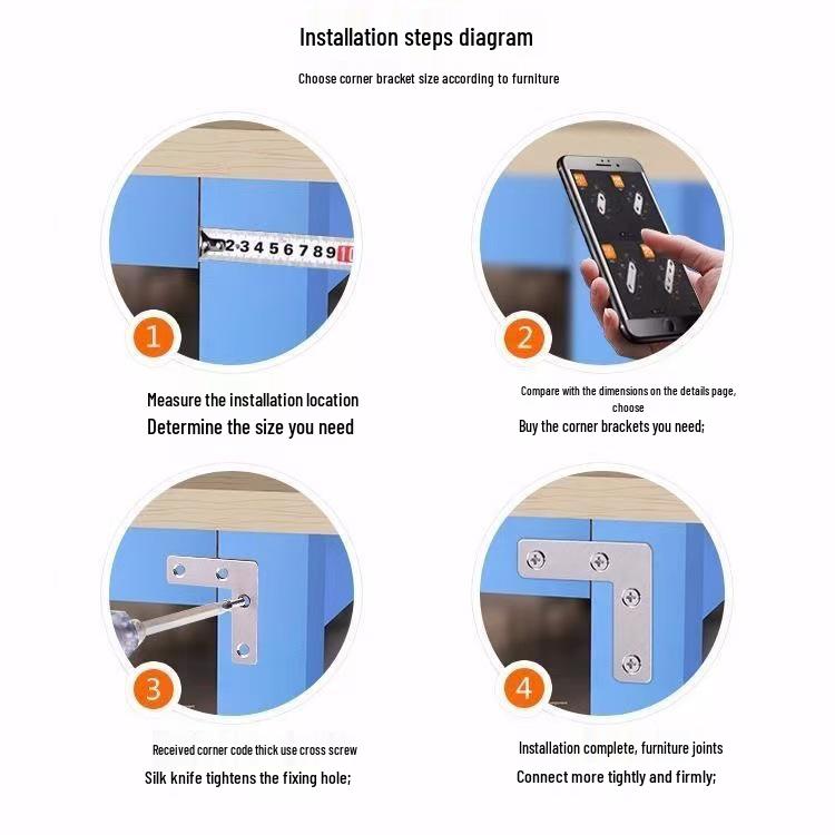 Угловой кронштейн усиления из нержавеющей стали, плоский и Г-образный, соединитель