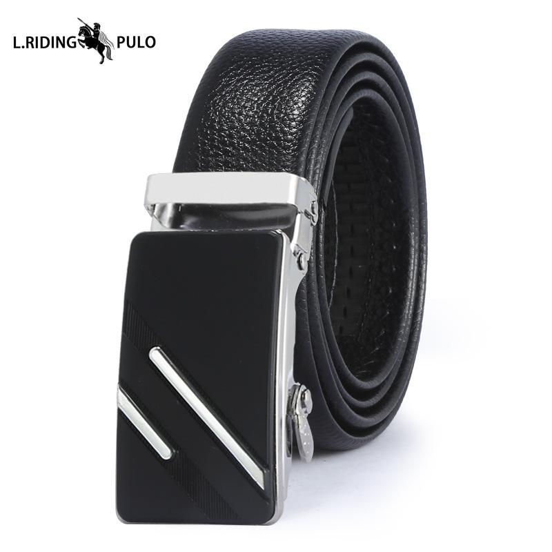 Мужской кожаный ремень с автоматической пряжкой, деловой ремень в корейском стиле, креативный, для досуга, универсальный, износостойкий, подарочный ремень