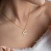New Rose Gold Stainless Steel Custom Letter Pendant Necklace Personalized Heart Letter Christmas Birthday Gift Necklace