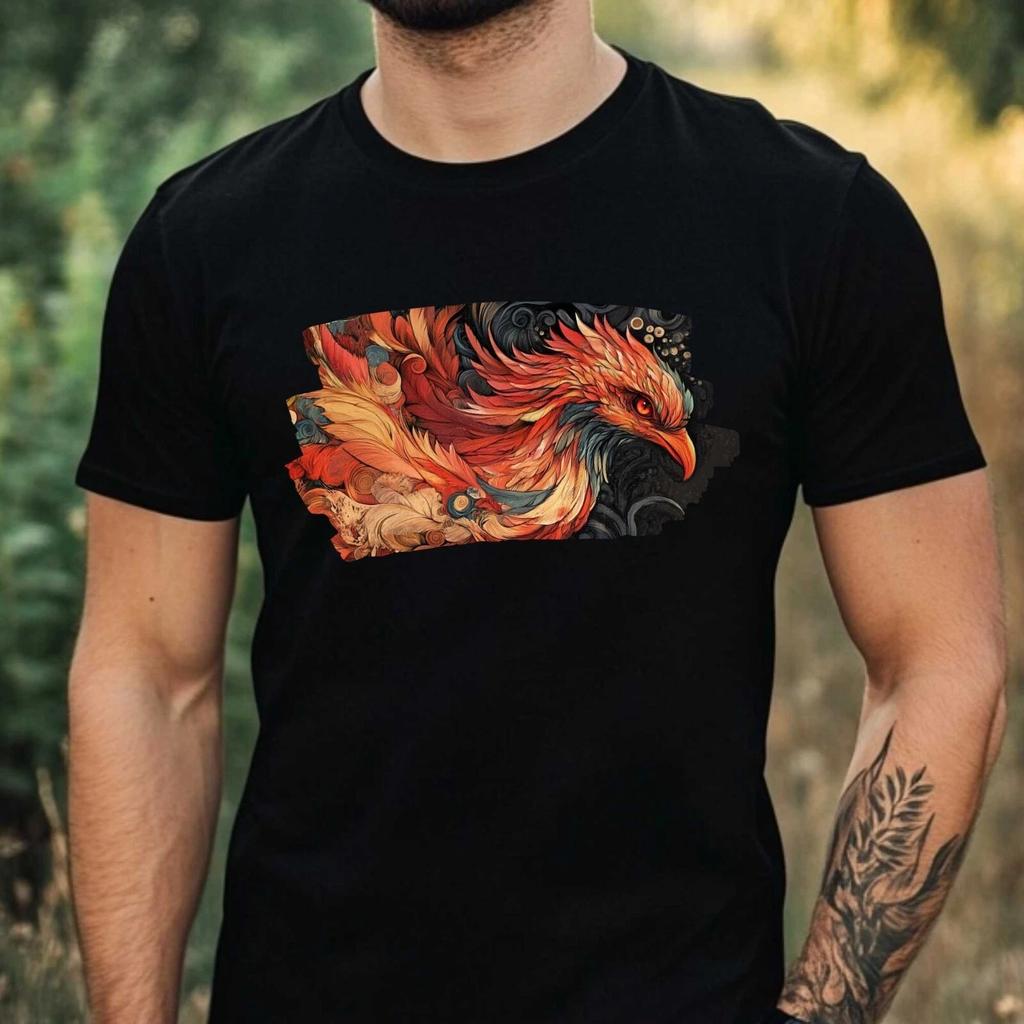 T-Shirt Herren Phönix Motiv Baumwolle Größe XS bis 5XL