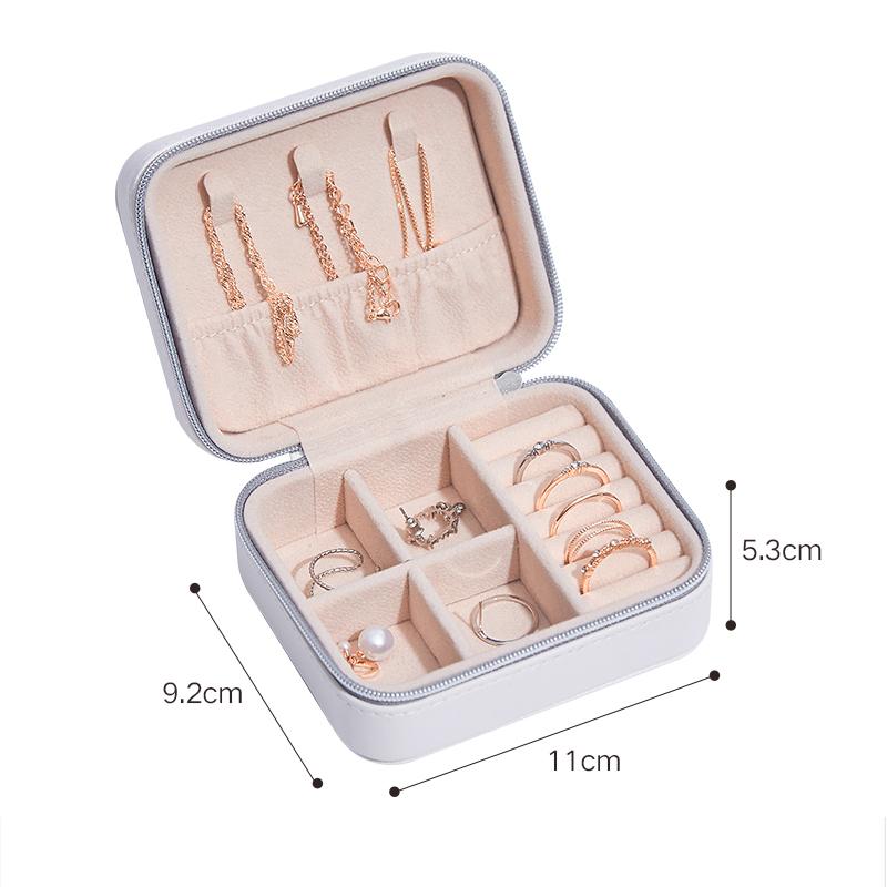 Изысканная кожаная шкатулка для украшений, дорожная портативная шкатулка для ожерелий и колец, розовый многофункциональный органайзер для женщин, упаковка