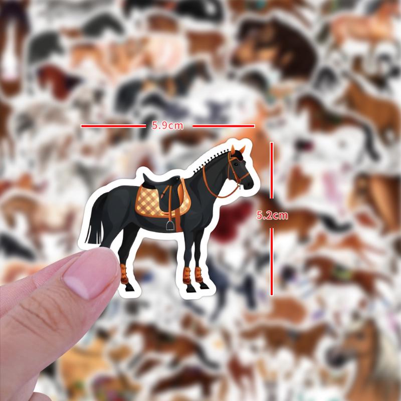 60 шт. Милые Мультяшные Скачущие Лошади Наклейки Граффити ПВХ Водонепроницаемые Наклейки Скачки Декор для Ноутбука Багажа Наклейка Подарок
