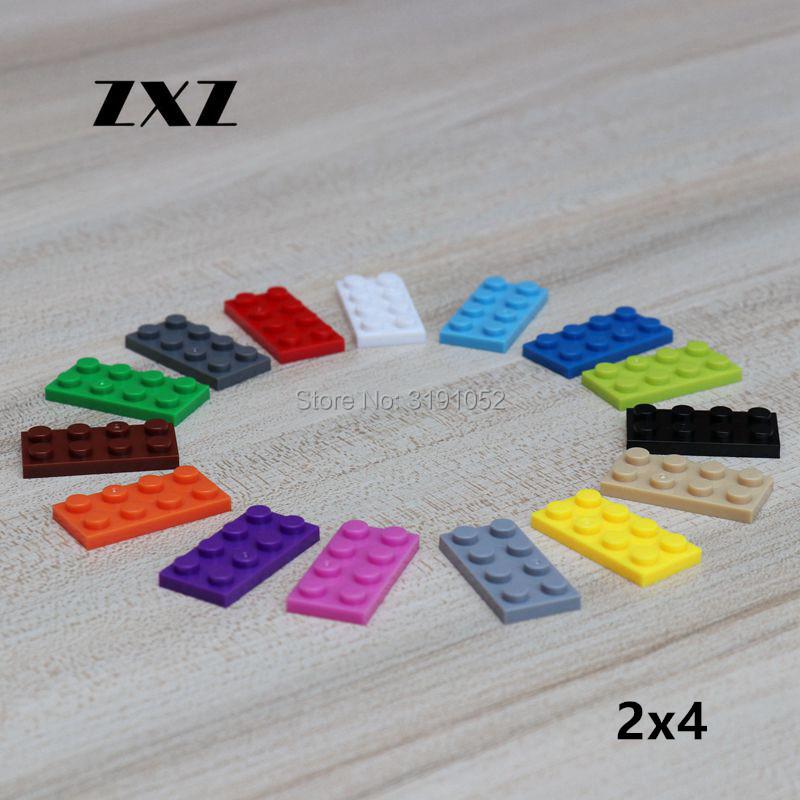 Пластины для конструктора 2x4 Короткие Строительные Блоки DIY Игрушки для Детей MOC City Кирпичики Аксессуары 3020 1000 шт./лот