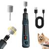Электрическая пилка для ногтей для домашних животных, перезаряжаемая через USB, триммер для ногтей для домашних животных с 3 скоростями, бесшумный инструмент для ухода за лапами для маленьких и больших кошек и собак