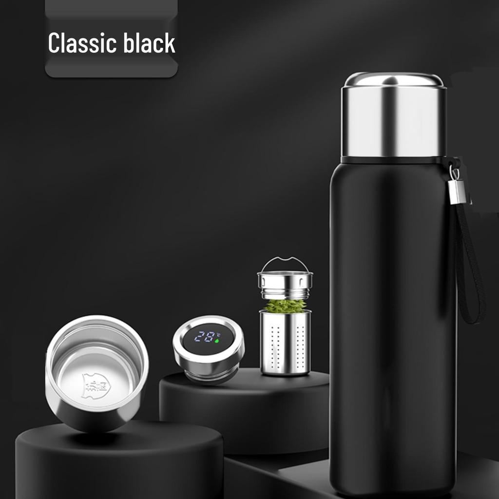 Мужская термокружка из нержавеющей стали 316 большой вместимости для путешествий на открытом воздухе с разделением чая и воды, с логотипом на заказ