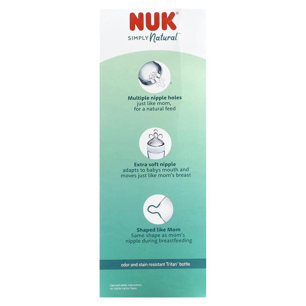 Nuk Simply Natural Baby Bottle with SafeTemp, Newborn Gift Set, Ages 0+, 9 Pieces