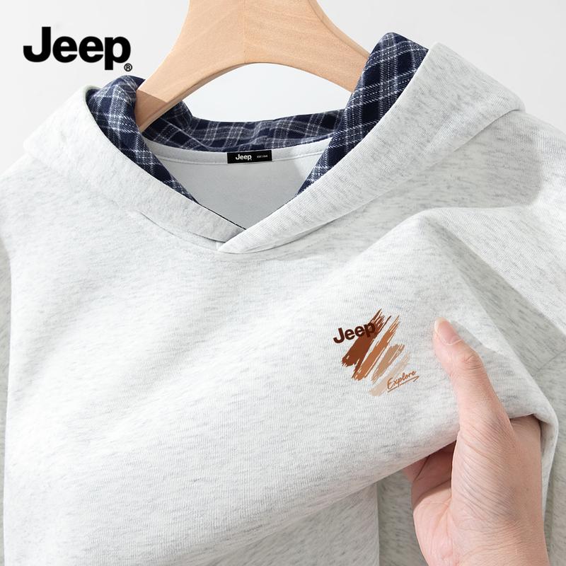 Jeep Мужская толстовка с капюшоном премиум-класса в стиле колор-блок