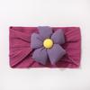 Новая однотонная жаккардовая детская повязка на голову, милая детская повязка на голову с пятилепестковым цветком, тонкие мягкие детские аксессуары для волос