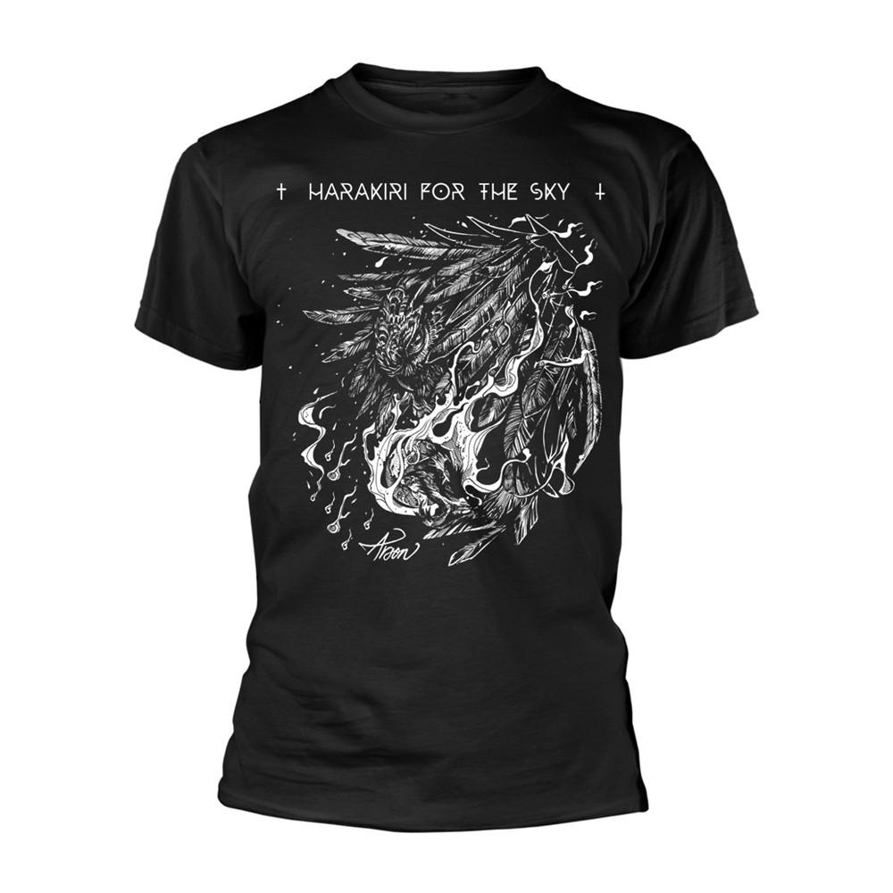 Men's Harakiri For The Sky Arson White T-shirt XX-Large Black