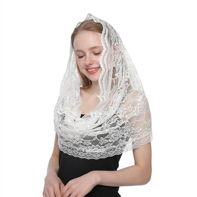 Премиальный цветочный кружевной шарф, хиджаб, шаль в церкви, женский шарф, бандана, повязка на голову, треугольные шали с кисточками, шарфы, головной платок