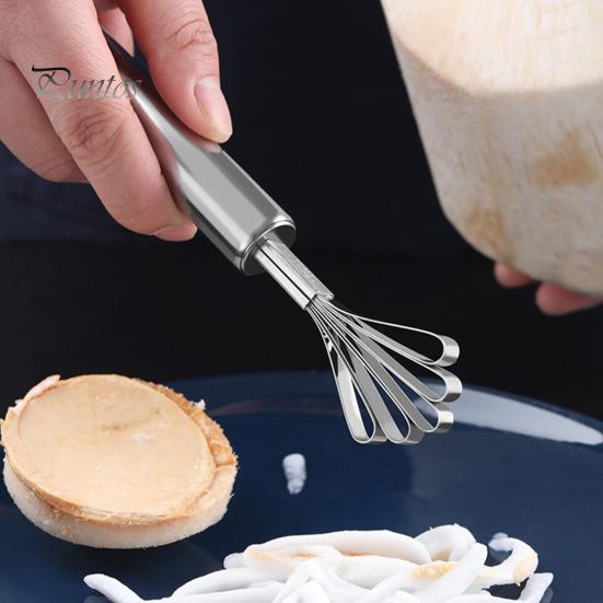 Нержавеющая сталь Кокосовый резак Ручной открыватель/Резиновый молоток/Терка для мякоти кокоса, Утолченное отверстие Кухонный гаджет для фруктов с твердой скорлупой Пробойник, Противоскользящий